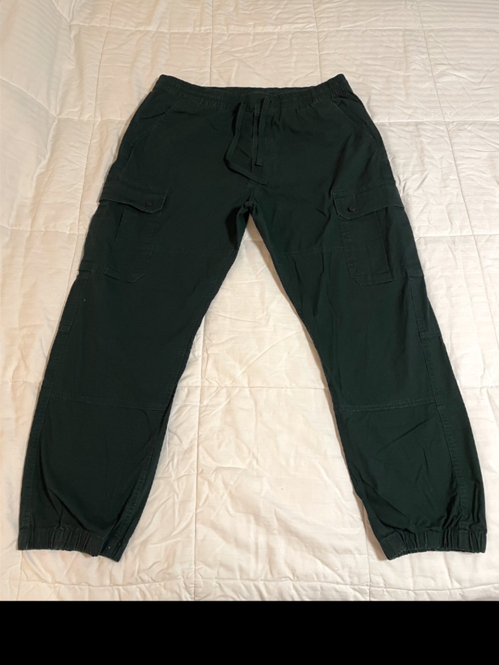 Levis Strauss Two Horse Brand Green Cargo Pants Men  XL 36x26.5 Elastic Waist